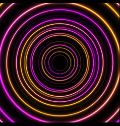 Orange And Purple Neon Circles Abstract