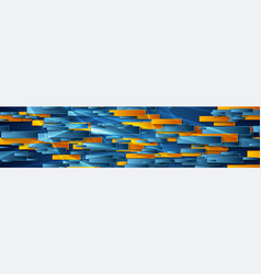 Blue And Orange Glossy Geometric Abstract Banner