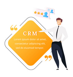 Crm Flat Color Character Quote Standing Smiling