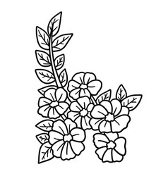 Flower Wreath Isolated Coloring Page For Kids