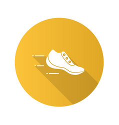 Flying Sneaker Flat Design Long Shadow Glyph Icon