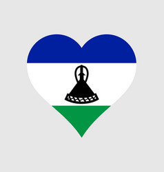 Lesotho Heart Flag Mosotho Basotho Love Shape Icon