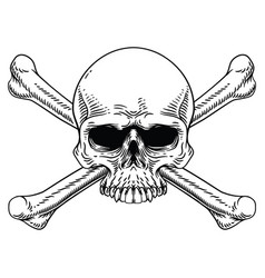 Skull And Crossbones Sign In A Woodblock Or Cut