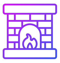 Fireplace Line Icon Christmas And Celebrations