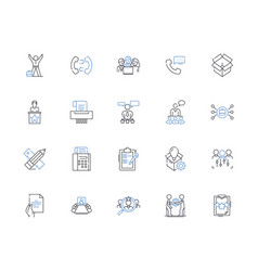 Office Materials Line Icons Collection Paper