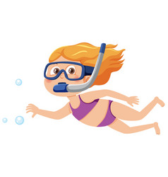 A Girl Wearing Snorkeling Mask