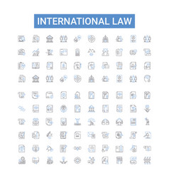 International Law Outline Icons Collection