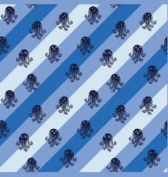 Octopuses Seamless Pattern Stripes