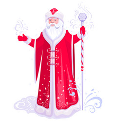 Russian Santa Claus Grandfather Frost In Red Coat