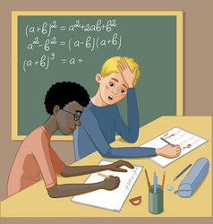 Two Teenagers In A Classroom