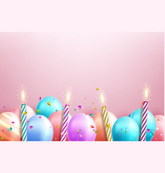 Color Glossy Happy Birthday Balloons Banner