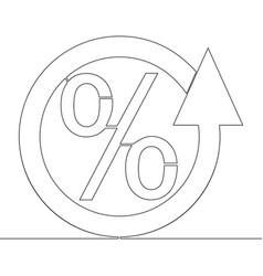 Continuous Line Drawn Percent Up Business Concept