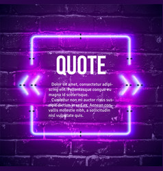 Retro Neon Glowing Quote Marks Frame On The Wall