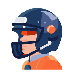 American Football Athlete Profile Wearing Helmet