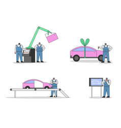 Concept Of Car Manufacturing Process With Working