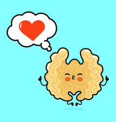 Cute Funny Walnut Doing Yoga With Speech Bubble