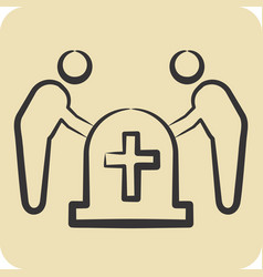 Icon Funeral Related To Seath Symbol Hand Drawn