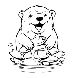 Polar Bear Sitting On A Pile Of Bread