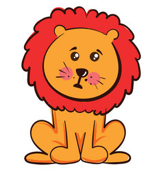 Sad Lion On White Background