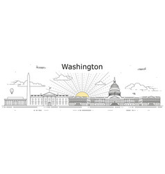 Washington Cityscape Line Art