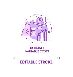 Estimate Variable Costs Purple Concept Icon