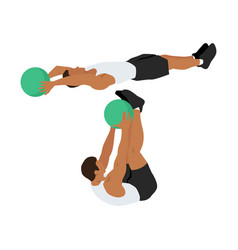 Medicine Ball V-ups Exercise Flat