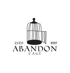 Black Empty Bird Cage Logo Design