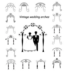 Set Vintage Graphic Chuppah Arch