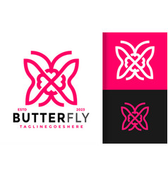 Heart Butterfly Logo Logos Design Element Stock