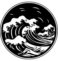 Ocean - Black And White Isolated Icon