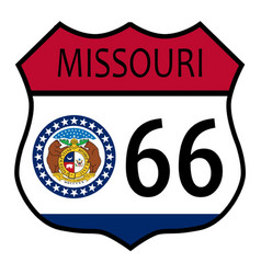 Route 66 Missouri Sign And Flag