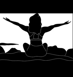 Silhouette - Female Model Doing Meditation