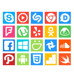 20 Social Media Icon Pack Including Sound Photo