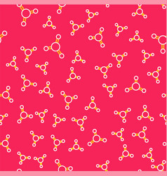 Line Molecule Icon Isolated Seamless Pattern