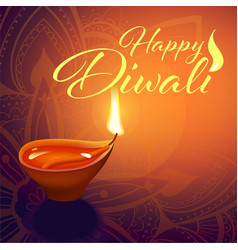 Post Card For Diwali Festival With Realistic