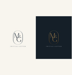 Premium Mg Logo Monogram With Gold Circle Frame