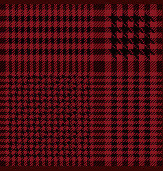 Red And Black Houndstooth Plaid Pattern