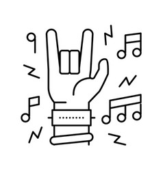 Rock Music Concert Line Icon