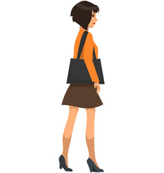 Woman Walking With Bag Sideways Stylish