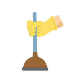 A Cartoon Hand Holding Plunger Flat