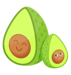 Avocado With Baby Fruit Cartoon Kawaii Icon