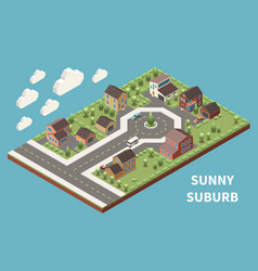 Sunny Suburb Isometric Background