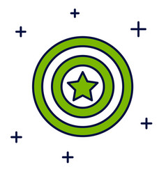 Filled Outline American Star Shield Icon Isolated