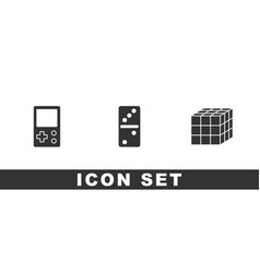 Set Tetris Domino And Rubik Cube Icon