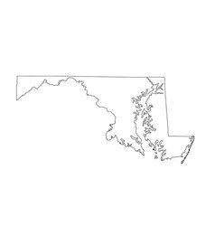 Blank Maryland State Map Silhouette