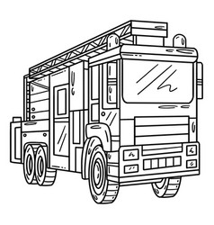 Firefighter Truck Isolated Coloring Page