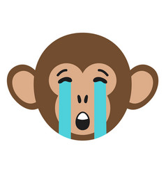 Monkey Muzzle Sad Flat Sticker