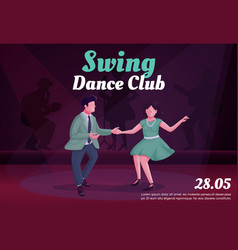 Swing Dance Club Banner Flat Template Brochure