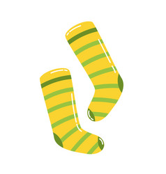 Yellow Striped Socks St Patricks Day Flat Style