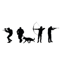 Man Outdoor Hobby Activity Set Silhouette